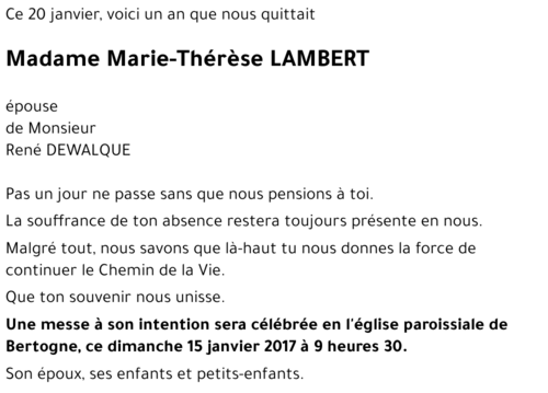 Marie-Thérèse LAMBERT