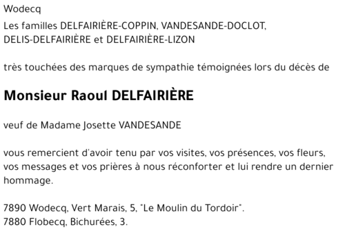 Raoul DELFAIRIERE