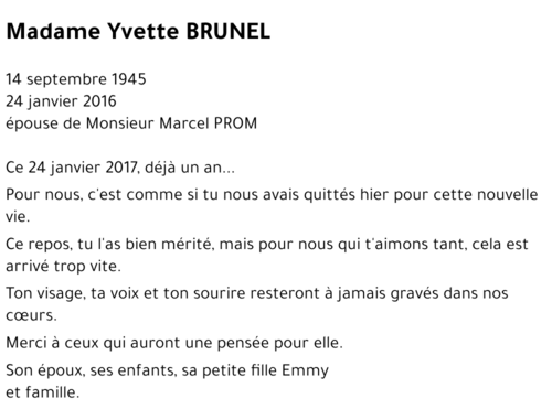 Yvette BRUNEL