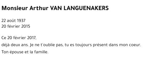 Arthur VAN LANGUENAKERS