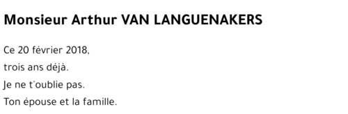 Arthur VAN LANGUENAKERS