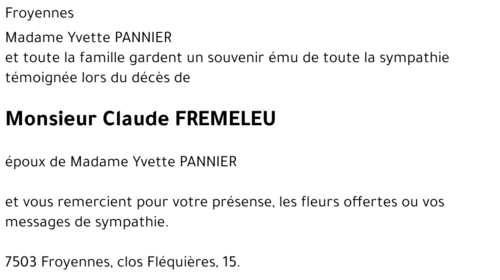 Claude FREMELEU