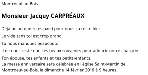 Jacquy CARPREAUX