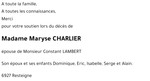 Maryse CHARLIER
