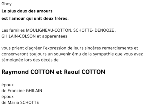 Raymond et  Raoul COTTON - COTTON