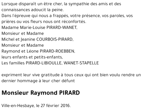 Raymond PIRARD