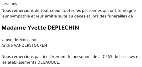 Yvette DEPLECHIN