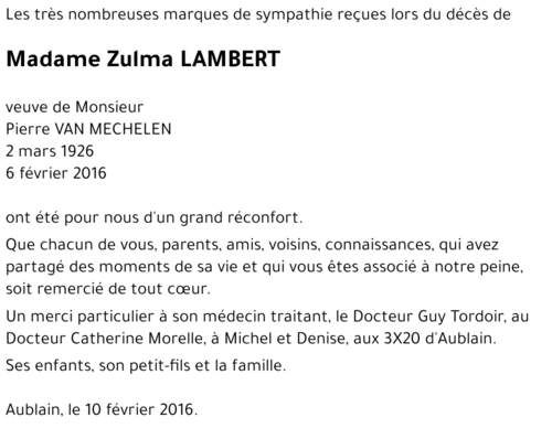 Zulma LAMBERT