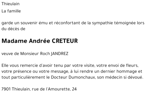 Andrée CRETEUR