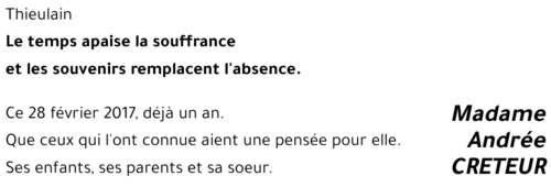 Andrée CRETEUR