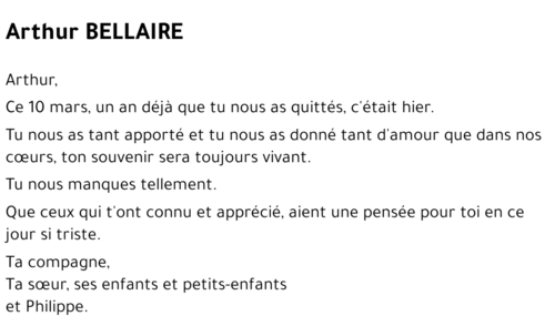 Arthur BELLAIRE