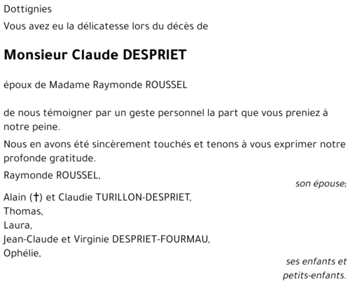 Claude DESPRIET