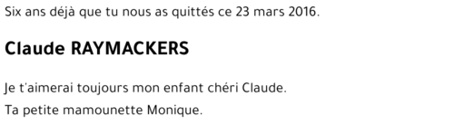 Claude RAYMACKERS