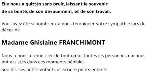 Ghislaine FRANCHIMONT