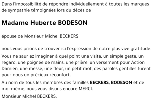 Huberte BODESON