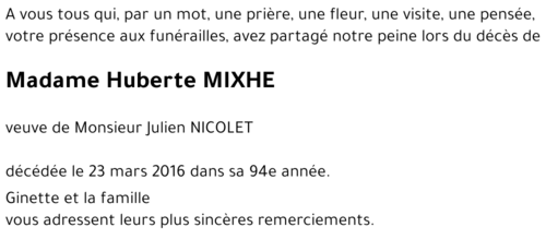 Huberte MIXHE
