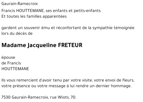 Jacqueline FRETEUR