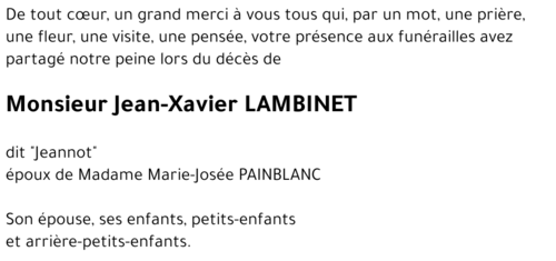 Jean-Xavier LAMBINET dit « Jeannot » 