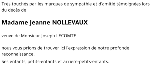 Jeanne NOLLEVAUX