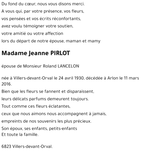 Jeanne PIRLOT