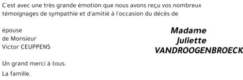 Juliette VANDROOGENBROECK