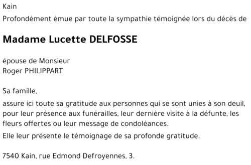Lucette DELFOSSE