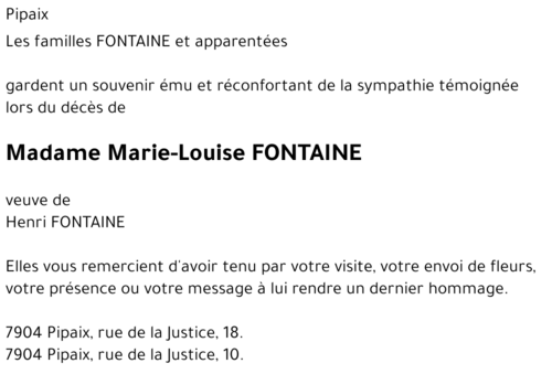 Marie-Louise FONTAINE