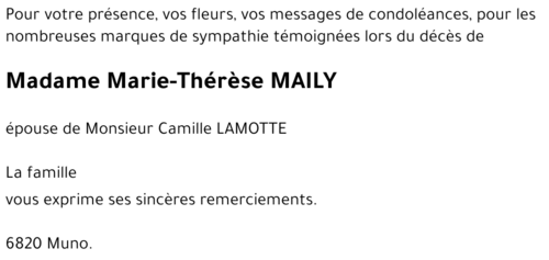 Marie-Thérèse MAILY