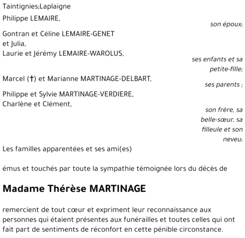 Thérèse MARTINAGE