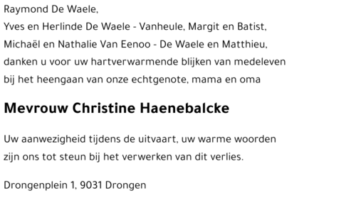 Christine Haenebalcke