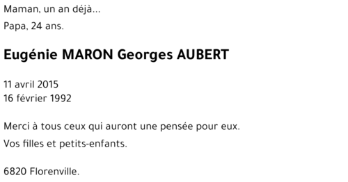 Eugénie - Georges MARON - AUBERT