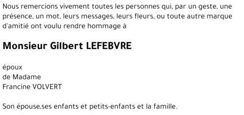 Gilbert LEFEBVRE