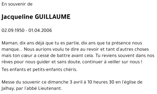 Jacqueline GUILLAUME