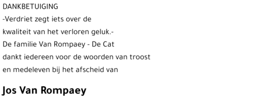 Jos Van Rompaey