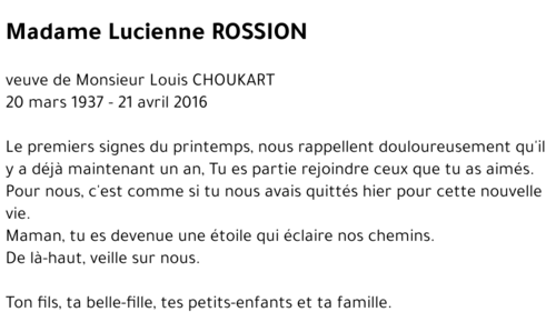 Lucienne ROSSION
