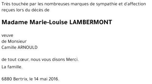 Maie-Louise LAMBERMONT