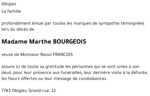 Marthe BOURGEOIS