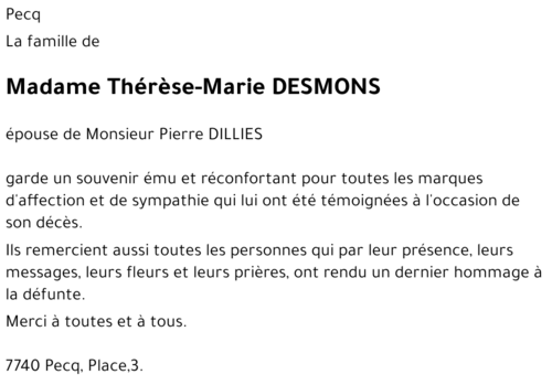 Thérèse-Marie DESMONS