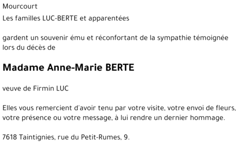 Anne-Marie BERTE
