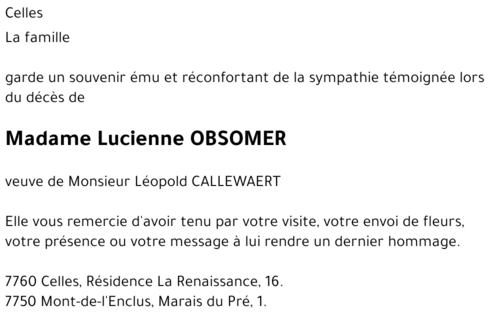 Lucienne OBSOMER