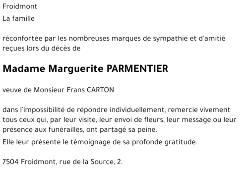 Marguerita PARMENTIER