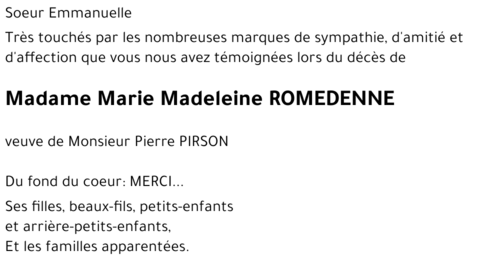 Marie Madeleine ROMEDENNE