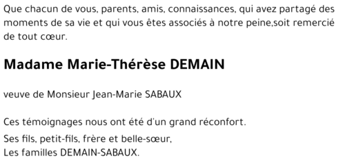 Marie-Thérèse DEMAIN