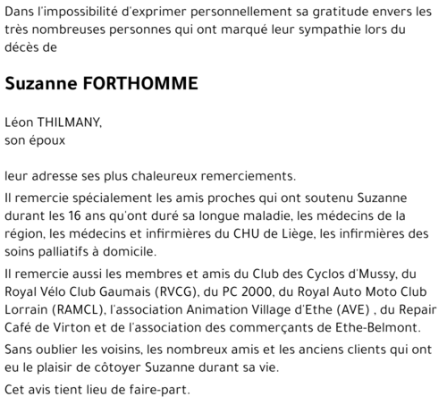 Suzanne FORTHOMME 