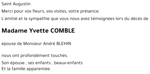 Yvette COMBLE