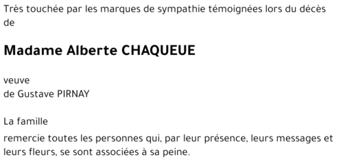 Alberte CHAQUEUE
