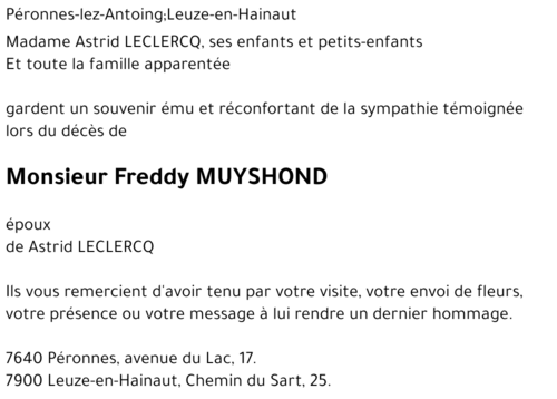 Freddy MUYSHOND