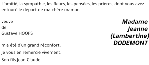 Jeanne DODEMONT