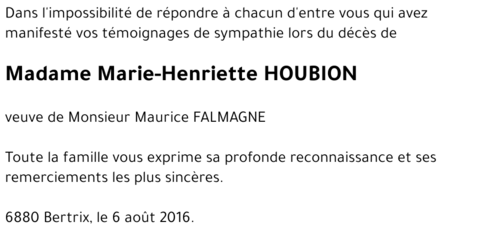 Marie-Henriette HOUBION