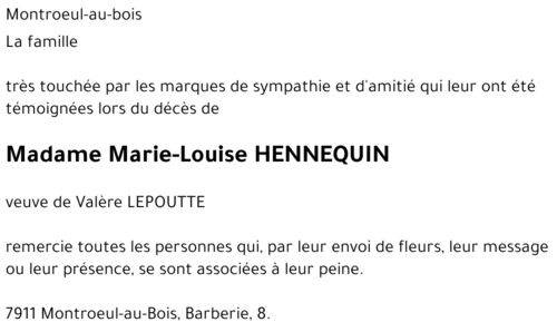 Marie-Louise HENNEQUIN